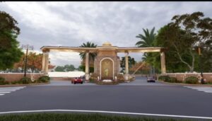 Govind Aashray Township Jaipur – Premium Plots for Modern Living Luxury entry gate of Govind Aashray Township Jaipur